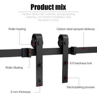 300CM Schiebetürsystem Laufschiene für Schiebetüren Beschlag Holzschiebetür set von HALOYO