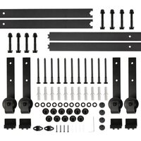 Haloyo - 366CM Schwarz Schiebetürsystem Schiebetürbeschlag Laufschiene Holztür Laufschiene von HALOYO