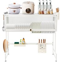 Abtropfgestell über der Spüle Ablage über der Spüle Aufbewahrungsorganisator 85x28x78cm Weiß von HALOYO
