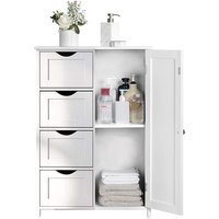 Haloyo - Badschrank mit Schublade und 1-türigem Schrank, 60 x 30 x 80cm,Weiß von HALOYO