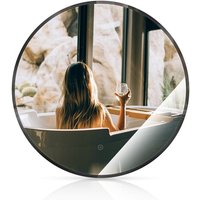Haloyo - Badspiegel Rund mit Beleuchtung, 80cm Runder led Badspiegel mit Touch-Schalter, badezimmerspiegel mit Beleuchtung Runder Spiegel Anti Nebel von HALOYO