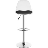 Haloyo - Barhocker 2er Set, höhenverstellbar, Küchenbarstuhl mit Rückenlehne und Fußstütze, 360° drehbar,Haupt-weißer Schraubstock schwarz von HALOYO