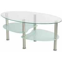 Haloyo - Couchtisch Wohnzimmertisch Kafeetisch Hochglanz Beistelltisch 905043cm Glas weiß von HALOYO