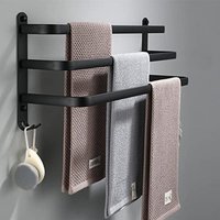Edelstahl Handtuchhalter,für Badheizkörper Handtuchtrockner mit Haken,50 x 24 x 14.4cm,Schwarz - Haloyo von HALOYO