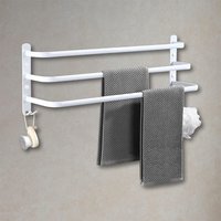 Edelstahl Handtuchhalter,für Badheizkörper Handtuchtrockner mit Haken,50 x 24 x 14.4cm,Weiss - Haloyo von HALOYO