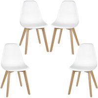 Haloyo - Eiche Massiv Esszimmerstuhl ®,Sessel,4er Set,Weiß von HALOYO