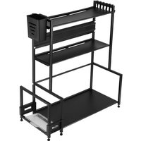 Haloyo - Gewürzregal aus Metall, Küchenregal, Gewürzregal, Gewürz-Organizer, Lagerregal-Organizer, 48 x 21 x 49 cm, Schwarz Haloyo - Gewürzregal aus Metall, Küchenregal, Gewürzregal, Gewürz-Organizer, Lagerregal-Organizer, 48 x 21 x 49 cm, Schwarz von HALOYO