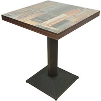 Haloyo Hoher Bartisch klein, Küchentisch mit Metallbeinen, Esstisch für Home Pub Bistro 60 x 60 x 75 cm,Retro-Blumenboden von HALOYO