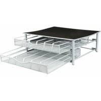 Kapselhalter Schublade für 72 Stücke,Organizer zur Aufbewahrung von Kaffee Kapseln ,Kapselschublade,Kapselspender,Kapselständer aus Metall (Schwarz) von HALOYO