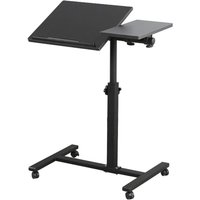 Haloyo - Laptoptisch höhenverstellbar ®,Neigungsständer,Mobiles Rednerpult mit Rollen,für Wohnzimmer, Schlafzimmer,Stehtisch,60×34.5 x 58/90cm,Schwarz von HALOYO