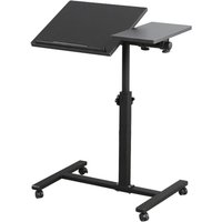 Haloyo - Mobiler Schreibtisch mit 4 Rollen, Stehpult Höhenverstellbar,Mobile Workstation, Laptoptisch mit Tastaturablage, für Wohnzimmer, von HALOYO