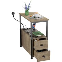 Haloyo - Moderner rollender Beistelltisch mit Mehrfachsteckdose und 1 Schublade, Teil eines Sofas, Couchtisch, geeignet für das Wohnzimmer und das Haloyo - Moderner rollender Beistelltisch mit Mehrfachsteckdose und 1 Schublade, Teil eines Sofas, Couchtisch, geeignet für das Wohnzimmer und das von HALOYO