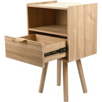 Haloyo - Nachttische mit Schubladen,Nachtschrank mit Beinen,Nachttisch, Nachtkommode, 42x30x65cm,braun von HALOYO