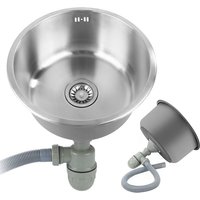 Haloyo - Rund Einbauspüle Edelstahl Küchenspüle Spülbecken Edelstahlspüle Spüle Zubehör 414120cm von HALOYO