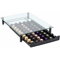 Haloyo - Schubladenbox zur Aufbewahrung von Kaffeekapseln, Fassungsvermögen 60 Kapseln, Belastbarkeit 4,5 kg,41 x 29 x 7CM,transparent von HALOYO