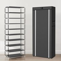 Haloyo - Schuhregal mit 10 Ebenen,Set aus 2 stapelbaren 4-stufigen Schuhorganizern,60 x 30 x 160 cm,dunkelgrau von HALOYO