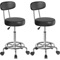 Haloyo - Set von 2 Bürostühlen, drehbare Stühle mit Rollen, geeignet für das Schlafzimmer und die Bibliothek, Maße: 35x35x49-64cm, schwarz Haloyo - Set von 2 Bürostühlen, drehbare Stühle mit Rollen, geeignet für das Schlafzimmer und die Bibliothek, Maße: 35x35x49-64cm, schwarz von HALOYO