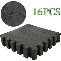 Sport-Bodenmatte,16 EVA-Schaumstofffliesen, Schaumstoffmatte, Puzzle-Bodenmatte, für Fitnessstudio, Krafttraining, Fitnessstudio, Ränder 30 cm x 30 von HALOYO