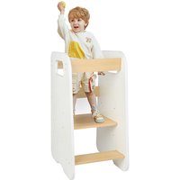 Kinder-Lernturm - Sicherheitsbügel - 80x50x40cm - Weiß von HALOYO