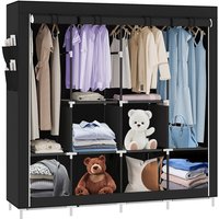 Kleiderschrank 16745170cm Faltschrank Stoffschrank mit Kleiderstange, Kleiderständer, faltbar, dunkelgrau Kleiderschrank 16745170cm Faltschrank Stoffschrank mit Kleiderstange, Kleiderständer, faltbar, dunkelgrau von HALOYO