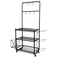 Küchenwagen Servierwagen Rollwagen Küchentrolley 3 Etagen Metall Küche Bad Wagen schwarz Küchenwagen Servierwagen Rollwagen Küchentrolley 3 Etagen Metall Küche Bad Wagen schwarz von HALOYO