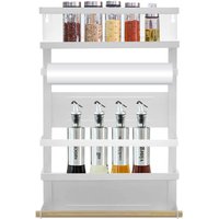 Kühlschrank Hängeregal Gewürzregal mit 5 Ebenen Regal Küche Organizer Aufbewahrung,Gewürzspender,30x12x46cm Weiß von HALOYO