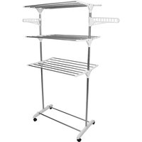 Mobiler Turmwäscheständer Edelstahl für Innen, Wäscheturm Klappbar Wäscheständer Turm, 3 Ebenen H.158 CM Mobiler Turmwäscheständer Edelstahl für Innen, Wäscheturm Klappbar Wäscheständer Turm, 3 Ebenen H.158 CM von HALOYO