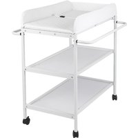 Haloyo - Mobiler Wickeltisch Wickelkommode Mit Badewanne Klappbar Wickelauflage Ablagefächer Rolle weiß von HALOYO