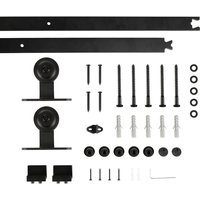 Haloyo - Schiebetürbeschlag Set,Schiebetür Kit Barn Door Hardware, Schiebetürsystem Gleitschiene Bodenführung Schiebetür Komplettes Set von HALOYO