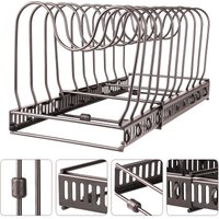 Haloyo - Töpfe,Pfannenregale Küchenregal mit 10 verstellbaren Fächern, perfekt für Kochutensilien, Töpfe, Pfannen, Deckel 58 18 18cm Pfannenhalter von HALOYO