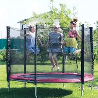 Trampolin Gartentrampolin Kindertrampolin Outdoor Trampolin Komplettset Sicherheitsnetz Rosa von HALOYO