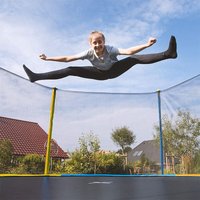 Trampolin Gartentrampolin Komplettset mit Netz Kindertrampolin Ø150 cm Grün gelb von HALOYO