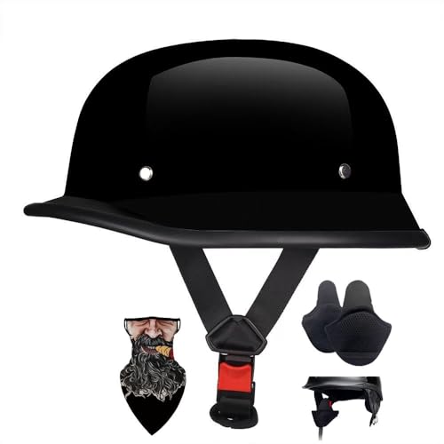 HALYING Halbschalenhelm mit ABS-Schale ECE-zertifizierter | Leichter Mofa Helm Retro für Herren/Damen| atmungsaktives Innenfutter, herausnehmbarer Ohrenschutz | Für Chopper,Roller,Motorrad HALYING Halbschalenhelm mit ABS-Schale ECE-zertifizierter | Leichter Mofa Helm Retro für Herren/Damen| atmungsaktives Innenfutter, herausnehmbarer Ohrenschutz | Für Chopper,Roller,Motorrad von HALYING