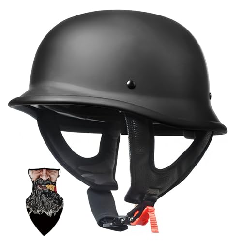 HALYING Motorrad Halbhelme ECE-Zertifiziert, Retro Chopper Helm mit ABS-Außenkörper EPS-Schutz, Netz-Innenfutter, Schnellverschlussschnallen, Moped/Scooter/Motorrad Helm für Erwachsene HALYING Motorrad Halbhelme ECE-Zertifiziert, Retro Chopper Helm mit ABS-Außenkörper EPS-Schutz, Netz-Innenfutter, Schnellverschlussschnallen, Moped/Scooter/Motorrad Helm für Erwachsene von HALYING
