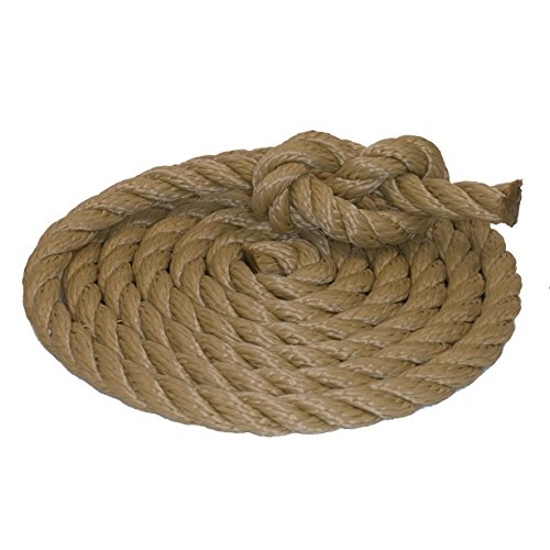 Tauwerk 16mm - Farbe: naturfarben 3-litzig gedreht Leine Schnur Festmacher Rope Tau Seil Allzweckseil Reepschnur Lirolen-Tauwerk PP-Multifil, 3-schäftig gedreht (Länge 30mtr.) von HAMBURGER TAUWERK-FABRIK EST. 1901