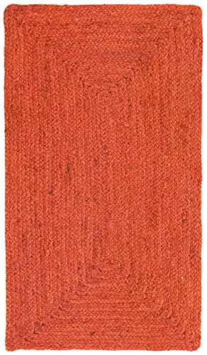 HAMID - Jute Alhambra Teppich Farbe Orange, Jute Teppich 100% Jutefaserteppich, Handgeflochten, Naturfaser de Jute, Teppiche für Wohnzimmer, Esszimmer, Schlafzimmer, Korridore (80x150cm) von HAMID