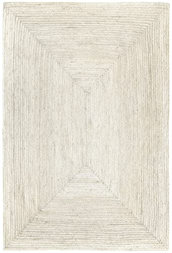 HAMID - Jute Teppich Elfenbein, Alhambra Teppich Handgefertigt Jute 100% Naturfaser de Jute, Wohnzimmer, Esszimmer, Schlafzimmer, Flurvorleger, Farbe Elfenbein, (200x300cm) von HAMID