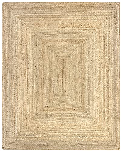 HAMID Jute Teppich, Alhambra Teppich Handgewebt 100% Naturfaser de Jute, Wohnzimmer, Schlafzimmer, Flurteppich, Farbe Natur (200x250cm) von HAMID