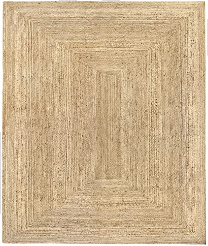 HAMID Jute Teppich, Alhambra Teppich Handgewebt 100% Naturfaser de Jute, Wohnzimmer, Schlafzimmer, Flurteppich, Farbe Natur (250x300cm) von HAMID
