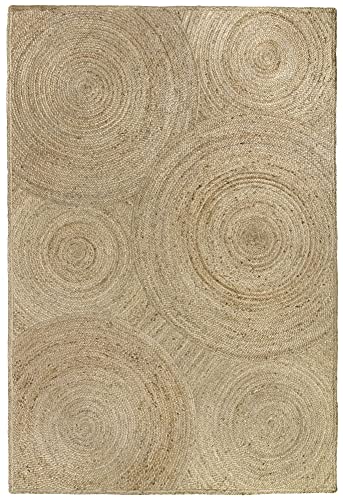 HAMID - Jute Teppich, Baena, Teppich 100% Natur, Jutefaser Handgewebt, Weicher Teppich und Hohe Festigkeit für Wohnzimmer, Esszimmer, Schlafzimmer, Flurteppich - (230x160cm) von HAMID