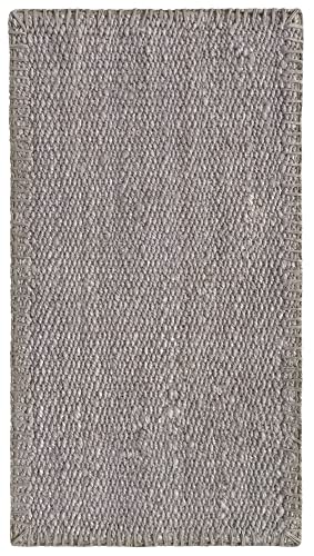 HAMID - Jute Teppich, Granada Teppich 100% Natürliche Grau, Jutefaser Handgewebt, Weicher Teppich und Hohe Festigkeit für Wohnzimmer, Esszimmer, Schlafzimmer, Flurteppich - Grau (110x60cm) von HAMID