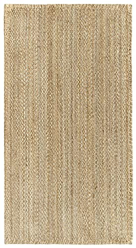 HAMID - Jute Teppich, Granada Teppich 100% Natürliche Jutefaser Handgewebt, Weicher Teppich und Hohe Festigkeit für Wohnzimmer, Esszimmer, Schlafzimmer, Flurteppich - Natürlich (150x80cm) von HAMID