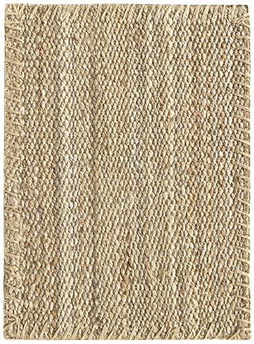 HAMID - Jute Teppich, Granada Teppich 100% Natürliche Jutefaser Handgewebt, Weicher Teppich und Hohe Festigkeit für Wohnzimmer, Esszimmer, Schlafzimmer, Flurteppich - Natürlich (70x50cm) von HAMID