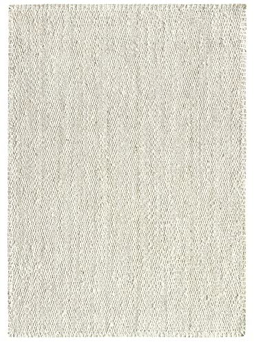 HAMID - Jute Teppich, Granada Teppich 100% Weißes Elfenbein, Jutefaser Handgewebt, Weicher Teppich und Hohe Festigkeit für Wohnzimmer, Esszimmer, Schlafzimmer, Flurteppich - Weiß (170x120cm) von HAMID