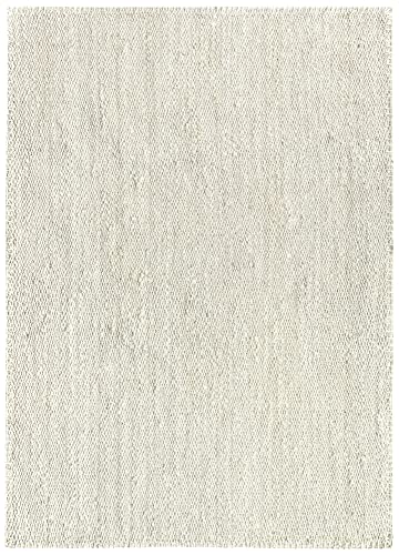 HAMID - Jute Teppich, Granada Teppich 100% Weißes Elfenbein, Jutefaser Handgewebt, Weicher Hohe Festigkeit für Wohnzimmer, Esszimmer, Schlafzimmer, Flurteppich - Weiß (230x160cm) von HAMID