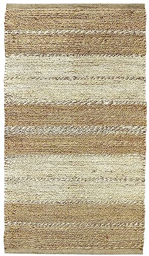 HAMID - Jute Teppich, Nur, Teppich 100% Natur, Jutefaser Handgewebt, Weicher Teppich und Hohe Festigkeit für Wohnzimmer, Esszimmer, Schlafzimmer, Flurteppich - (D3, 110x60cm) von HAMID