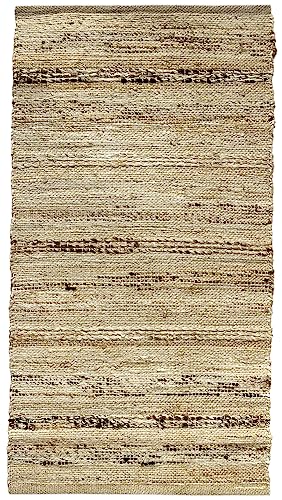 HAMID - Jute Teppich, Nur, Teppich 100% Natur, Jutefaser Handgewebt, Weicher Teppich und Hohe Festigkeit für Wohnzimmer, Esszimmer, Schlafzimmer, Flurteppich - (D4, 110x60cm) von HAMID