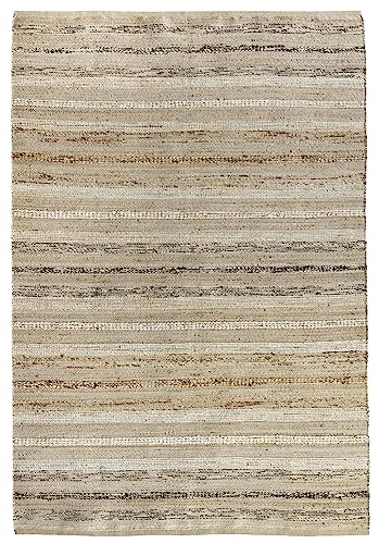 HAMID - Jute Teppich, Nur, Teppich 100% Natur, Jutefaser Handgewebt, Weicher Teppich und Hohe Festigkeit für Wohnzimmer, Esszimmer, Schlafzimmer, Flurteppich - (D4, 290x200cm) von HAMID