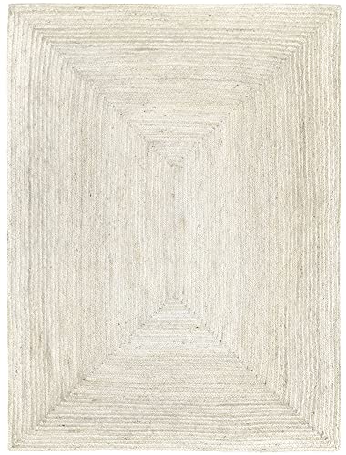 HAMID - Jute Teppich Elfenbein, Alhambra Teppich Handgefertigt Jute 100% Naturfaser de Jute, Wohnzimmer, Esszimmer, Schlafzimmer, Flurvorleger, Farbe Elfenbein, (300x400cm) von HAMID