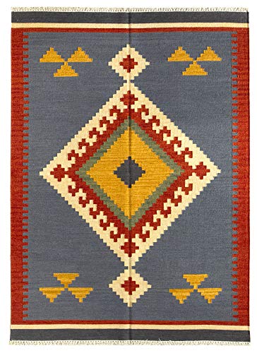 HAMID - Kelim Teppich Lori mit Geometrischem Oriental Design - 100% Wolle - Handgeknüpfter Kelim - Flurteppich, Wohnzimmer, Schlafzimmer, Wohnzimmer (D.1, 230x160cm) von HAMID